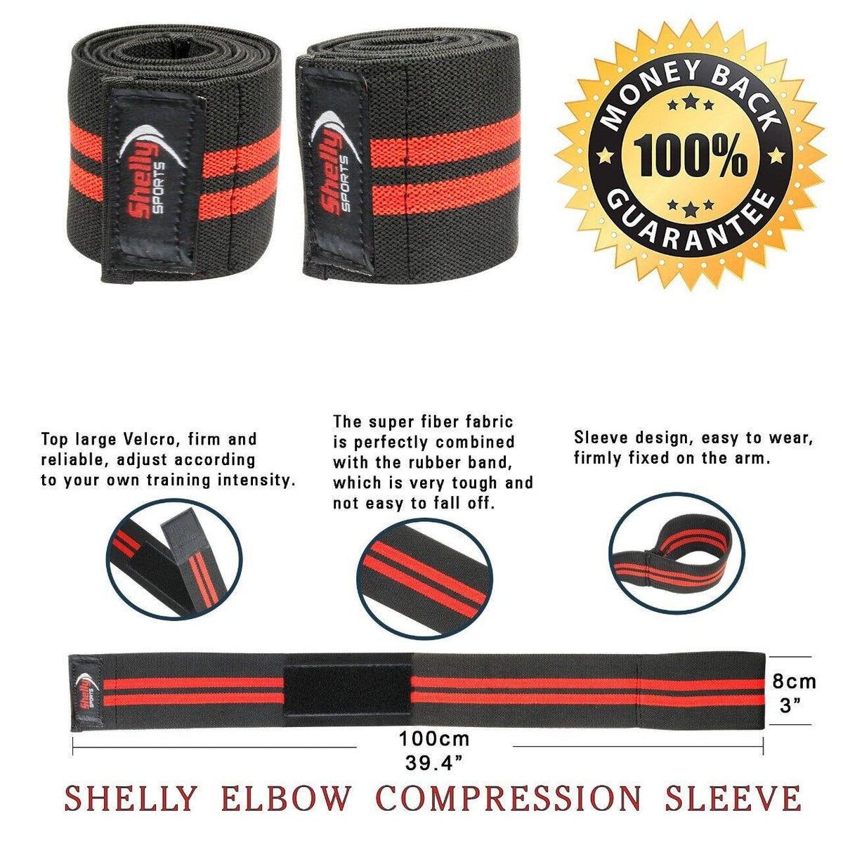 Weight Lifting Elbow Straps - 1 Pair Elbow Wraps Heavy Duty Sleeves Weight Lifting Elbow Wrap Exercise & Fitness - Tophatter Daily Deals