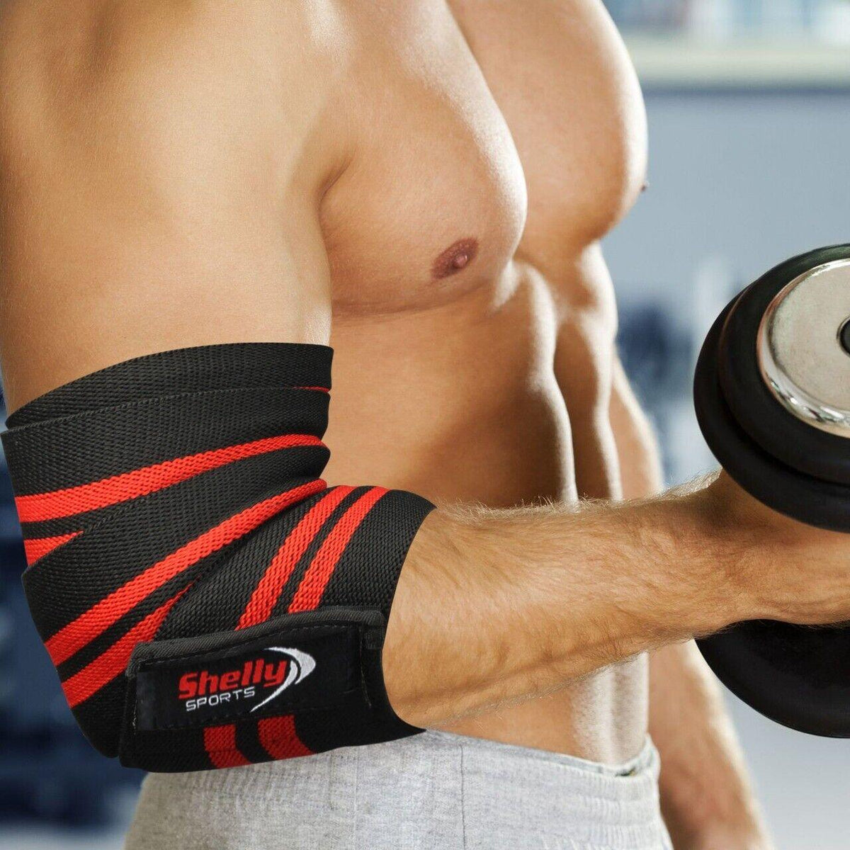 Weight Lifting Elbow Straps - 1 Pair Elbow Wraps Heavy Duty Sleeves Weight Lifting Elbow Wrap Exercise & Fitness - Tophatter Daily Deals
