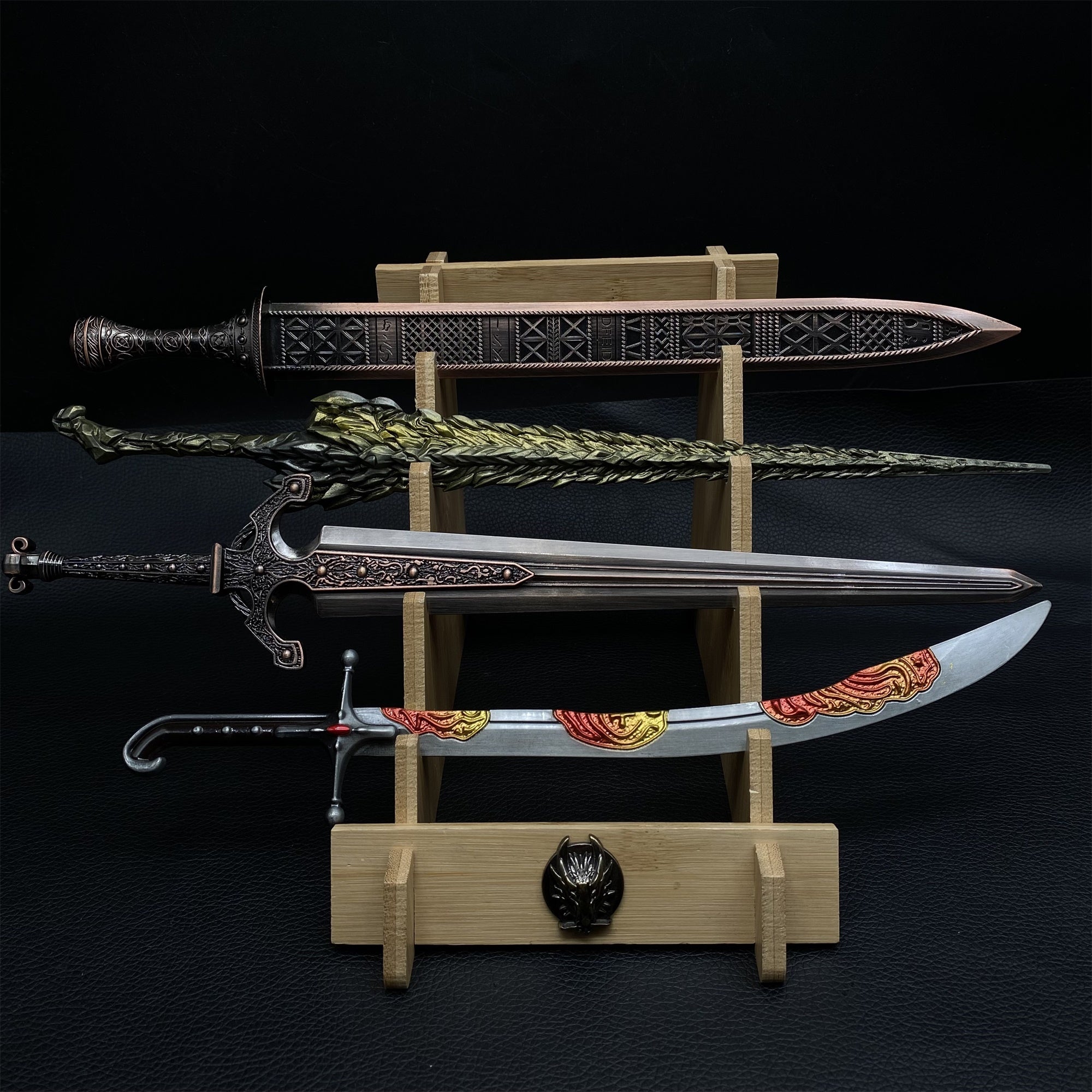 ER Sword Metal Replica Collection 4 Swords & Stand - Tophatter Daily Deals