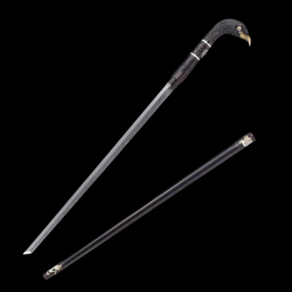 (Elder) Stainless Damascus Steel Dual-Handed Cane Knife - Tophatter Daily Deals