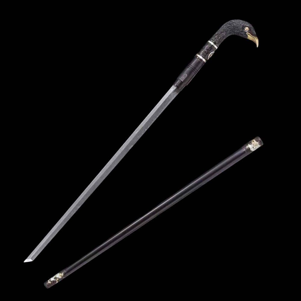 (Elder) Stainless Damascus Steel Dual-Handed Cane Knife - Tophatter Daily Deals