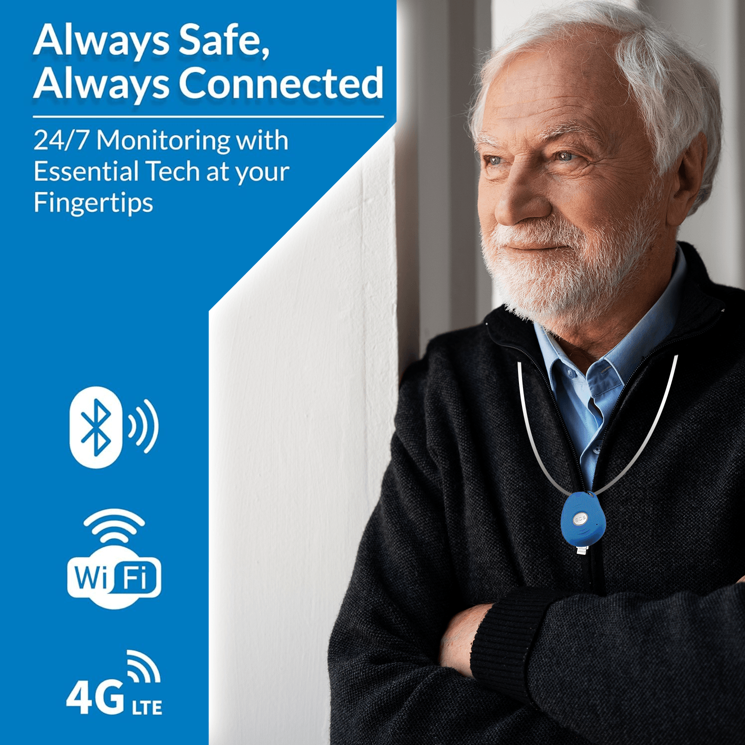 Fall Detection Devices- Anywhere Elderly Alarm ,Fall Detect 100% Mobile Talking Pendant Devices - Tophatter Daily Deals