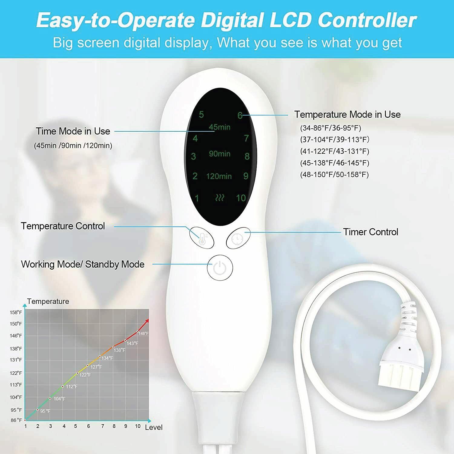 Heating Pad for Neck Pain - Volenx Heat Pad 22 x 16 Inch, Electric Heating Pad for Neck and Shoulders, 6 Adjustable Heat Settings and 4 Timer Setting Personal Care - Tophatter Daily Deals