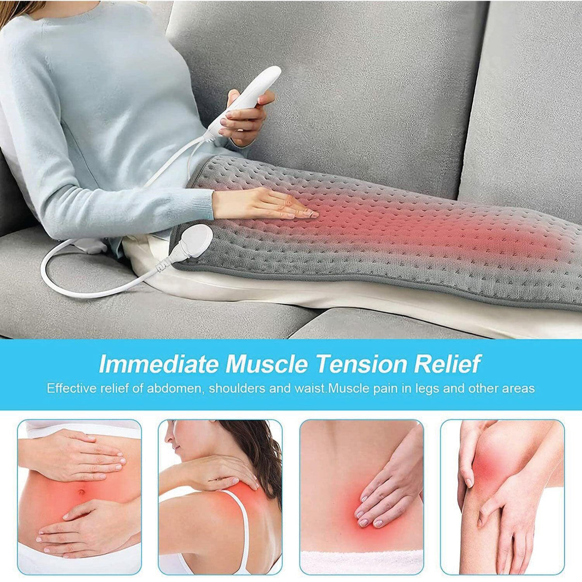 Heating Pad for Neck Pain - Volenx Heat Pad 22 x 16 Inch, Electric Heating Pad for Neck and Shoulders, 6 Adjustable Heat Settings and 4 Timer Setting Personal Care - Tophatter Daily Deals