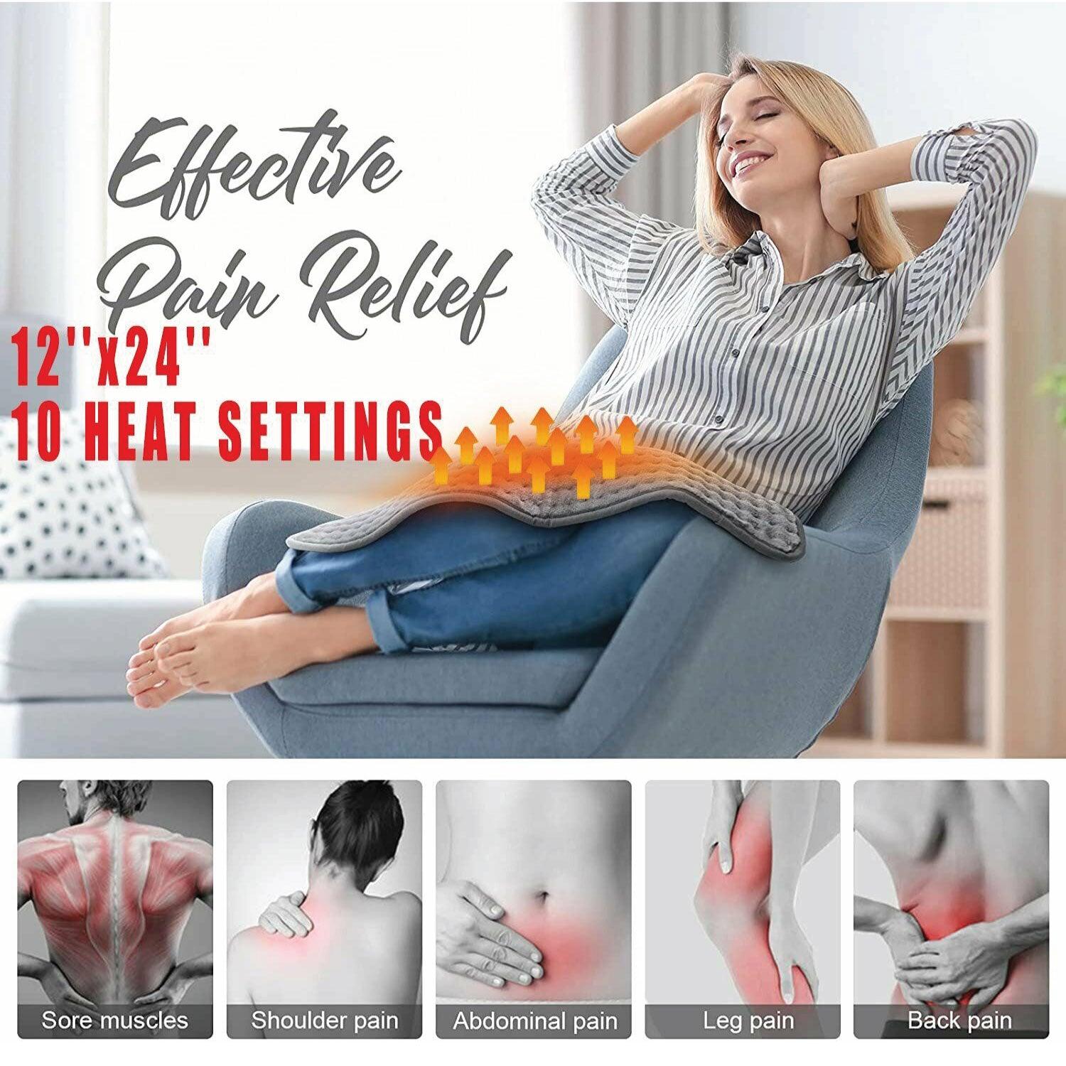 Heating Pad for Neck Pain - Volenx Heat Pad 22 x 16 Inch, Electric Heating Pad for Neck and Shoulders, 6 Adjustable Heat Settings and 4 Timer Setting Personal Care - Tophatter Daily Deals