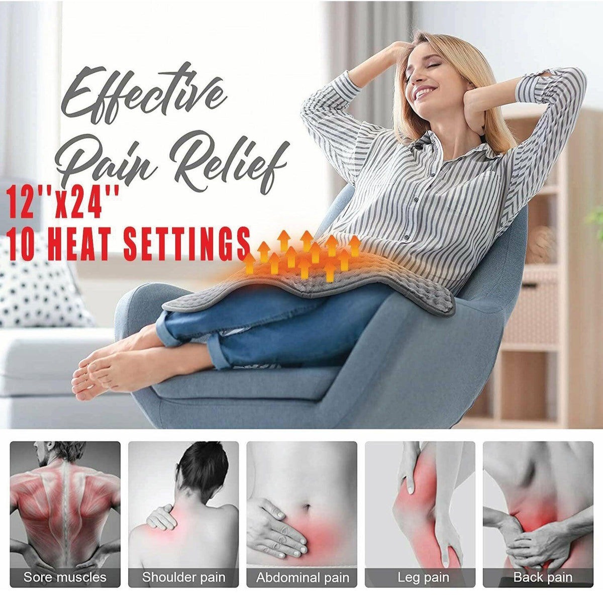 Heating Pad for Neck Pain - Volenx Heat Pad 22 x 16 Inch, Electric Heating Pad for Neck and Shoulders, 6 Adjustable Heat Settings and 4 Timer Setting Personal Care - Tophatter Daily Deals