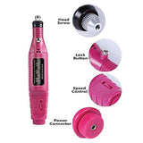 Electric Nail Files - Electric Nail Drill with 11 Drill Bits and Sanding Bands, 20000 RPM Adjustable Speed, Portable Nail Drills for Acrylic Nails Pink Health & Beauty - Tophatter Daily Deals