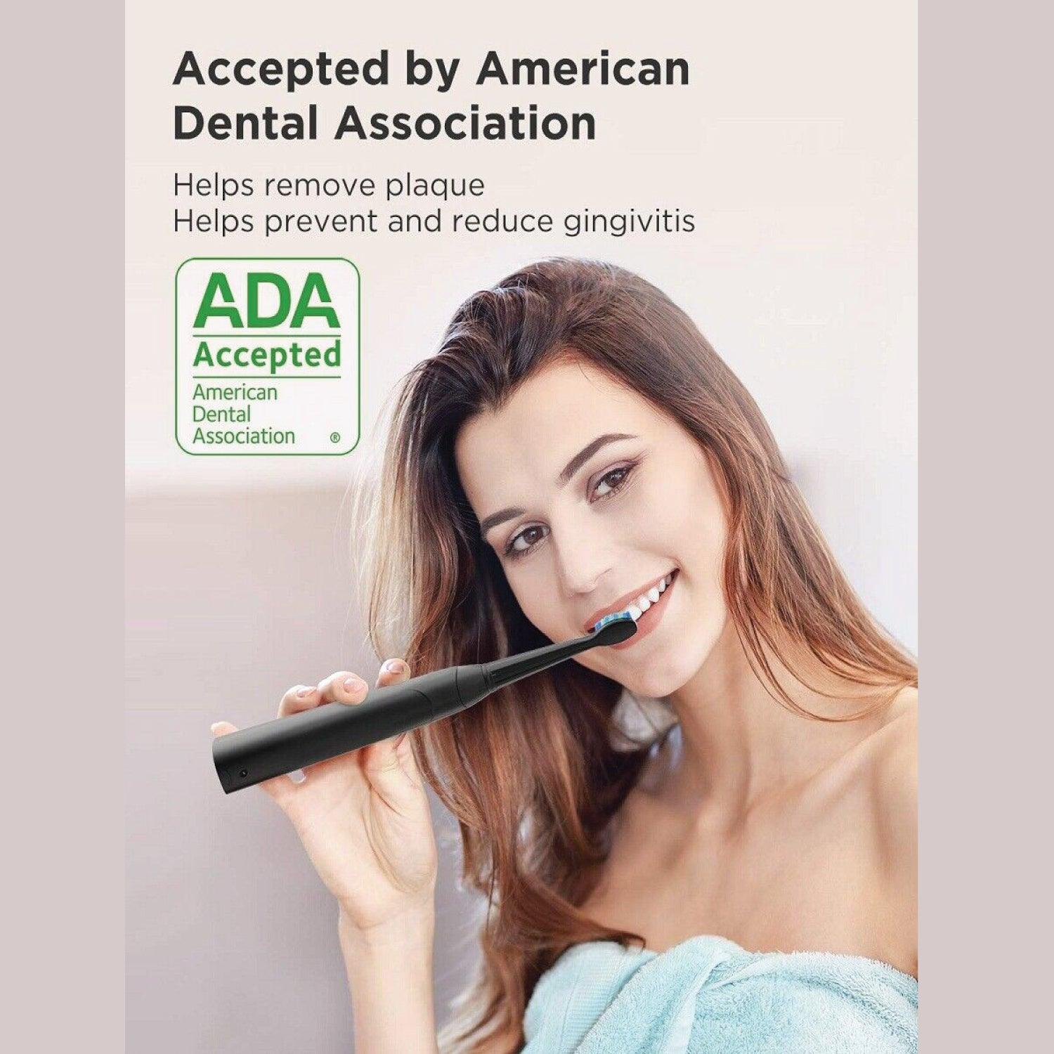 Rechargeable Power Toothbrush - 4/12X Brush Heads Electric Toothbrush Power Toothbrush ADA Accepted Personal Care - Tophatter Daily Deals