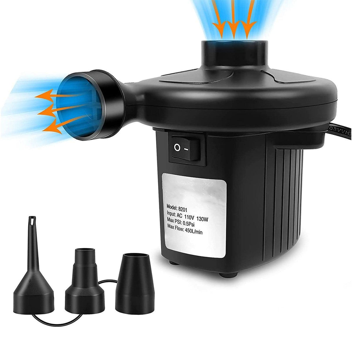 Electric Air Pump for Inflatables - Electric Air Pump for Paddling Pool, Air Bed, Tire Pump - Rechargeable Inflator for Inflating/Deflating for Swimming ring, Inflatable bed Outdoor Recreation - Tophatter Daily Deals