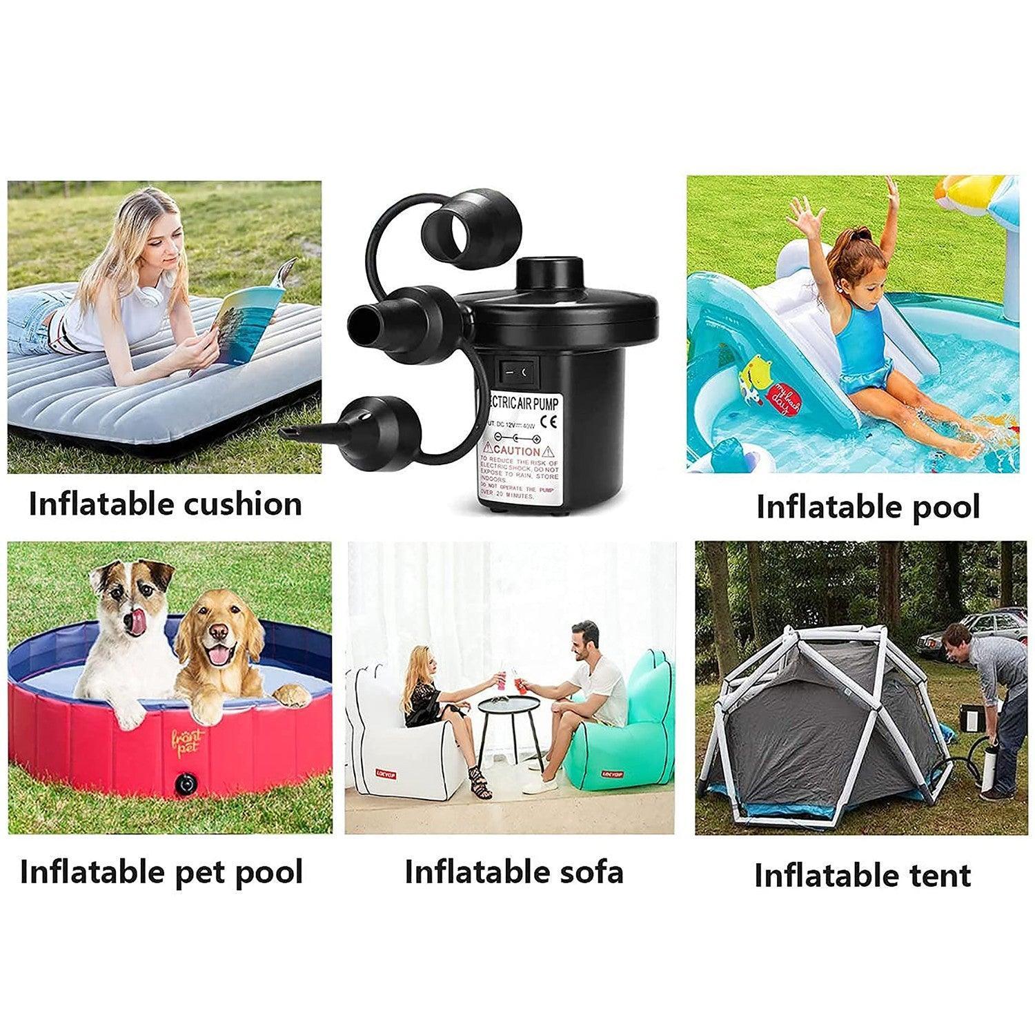 Electric Air Pump for Inflatables - Electric Air Pump for Paddling Pool, Air Bed, Tire Pump - Rechargeable Inflator for Inflating/Deflating for Swimming ring, Inflatable bed Outdoor Recreation - Tophatter Daily Deals