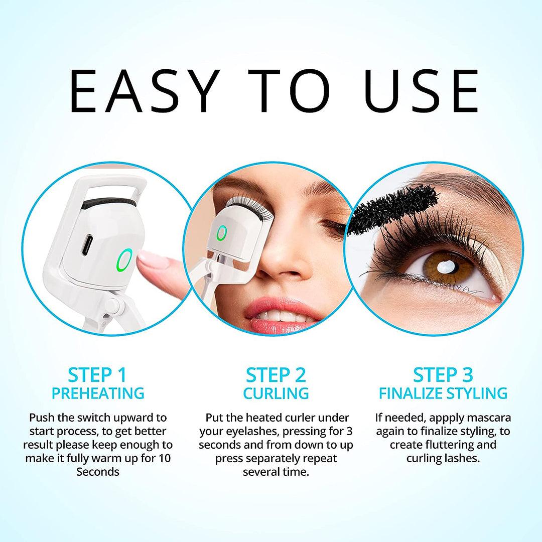 Electric Eyelash Curler - Electric Heated Lasting USB Charging Cable Makeup Tools Health & Beauty - Tophatter Daily Deals
