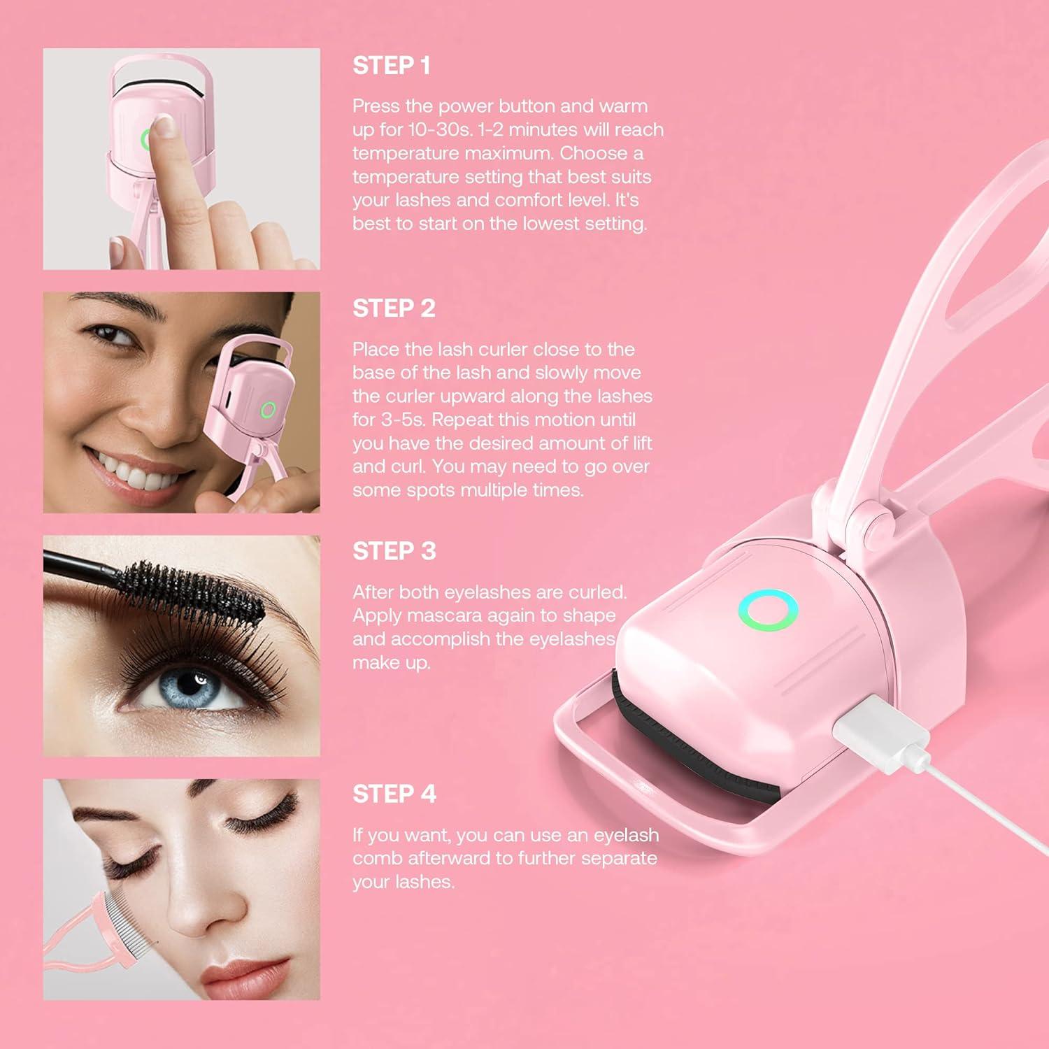 Electric Eyelash Curler - Electric Heated Lasting USB Charging Cable Makeup Tools Health & Beauty - Tophatter Daily Deals