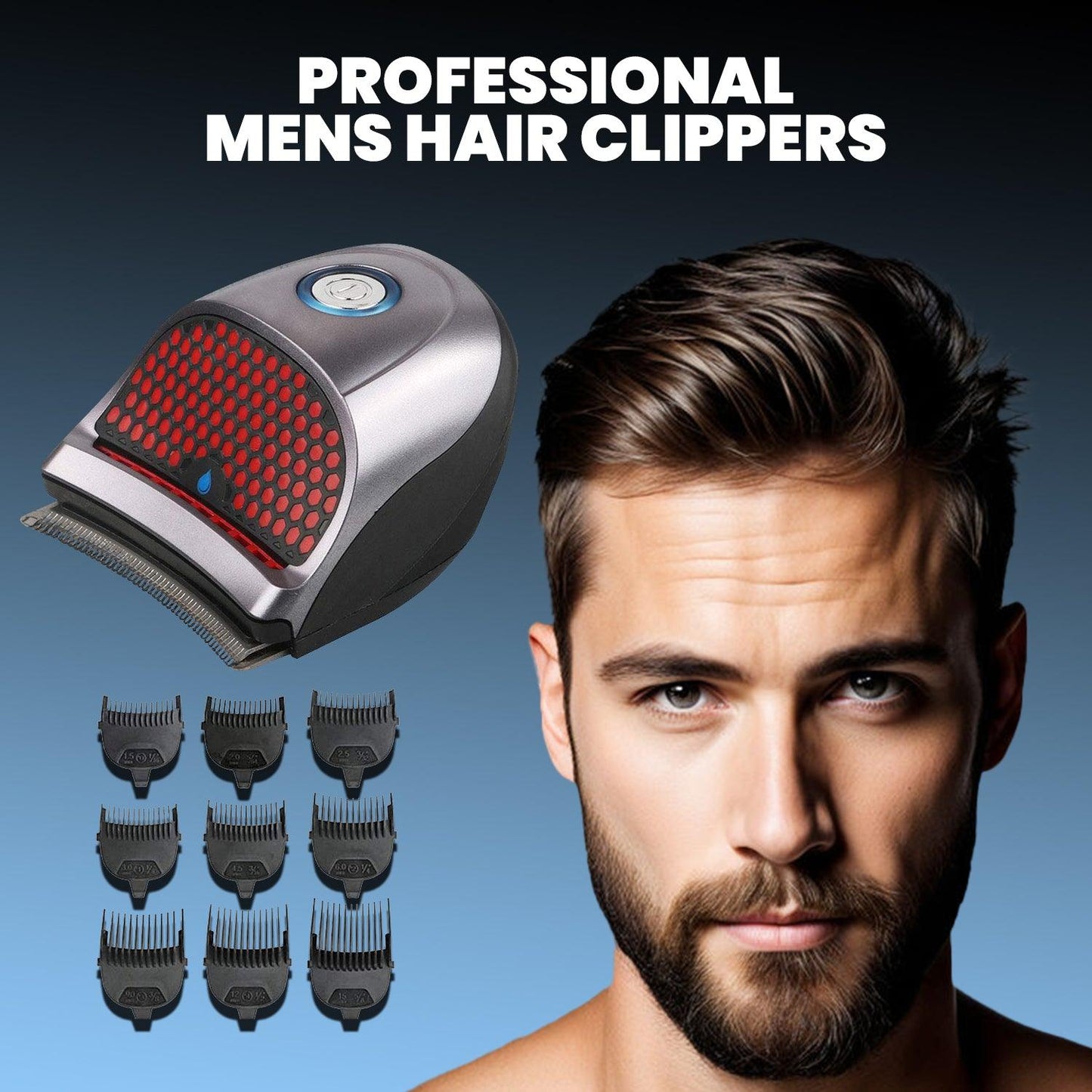 Barber Clippers Set - Professional Mens Hair Clippers Self Cut Cordless Electric Hair Trimmer Apparel & Accessories - Tophatter Daily Deals