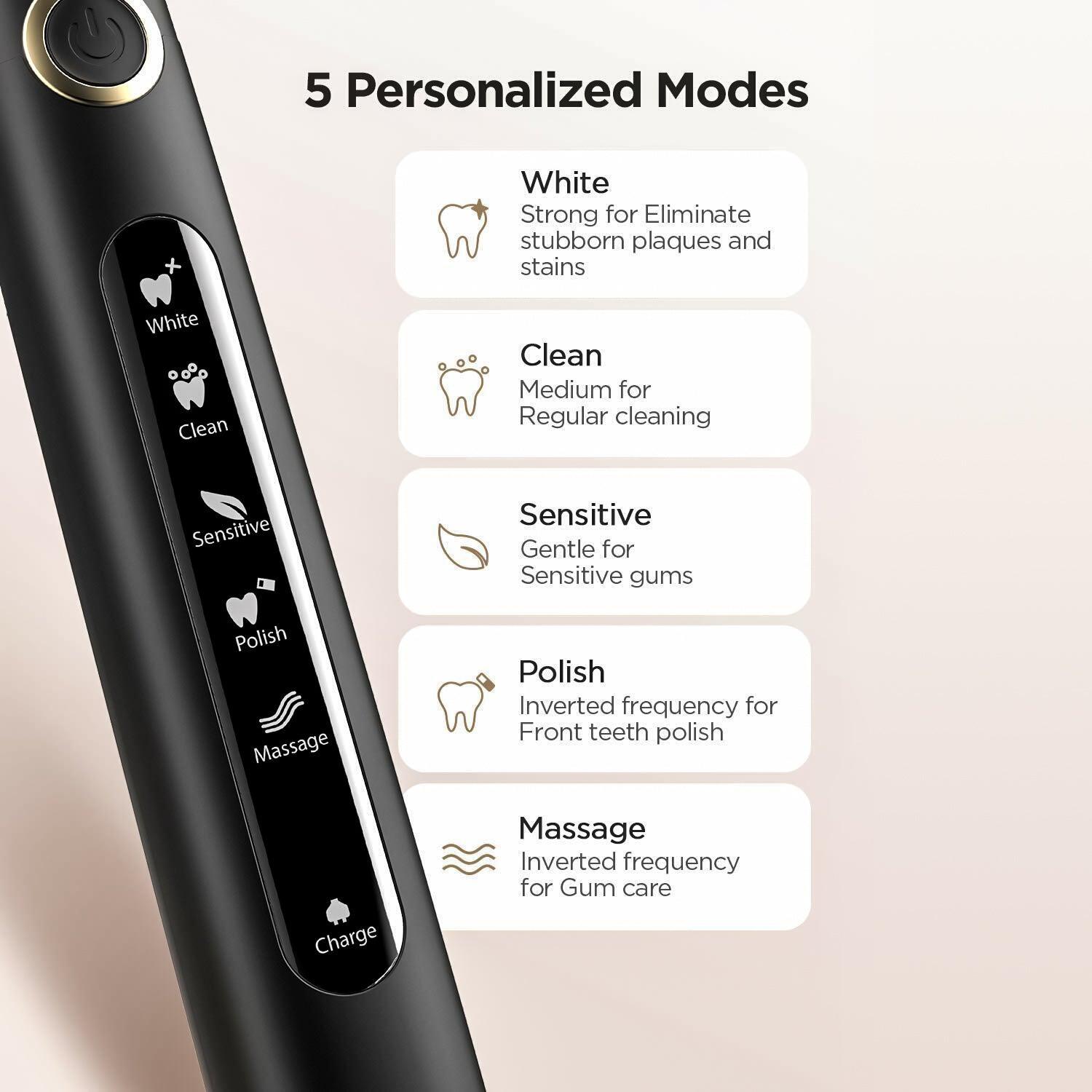 Rechargeable Power Toothbrush - 4/12X Brush Heads Electric Toothbrush Power Toothbrush ADA Accepted Personal Care - Tophatter Daily Deals