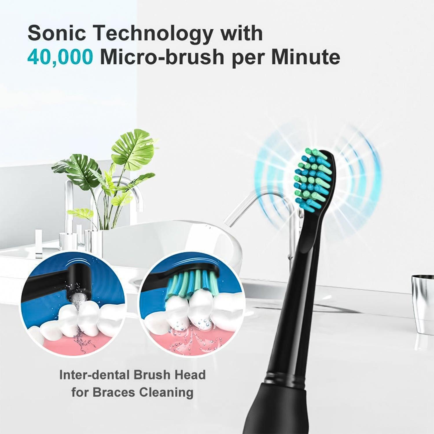 Rechargeable Power Toothbrush - 4/12X Brush Heads Electric Toothbrush Power Toothbrush ADA Accepted Personal Care - Tophatter Daily Deals