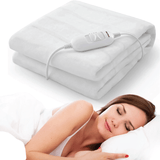 King Size Electric Blankets - 3 Heat Settings Single Double King Size Super Soft Cosy Fleece Blanket Silver - 160 x 120 cm Blankets - Tophatter Daily Deals