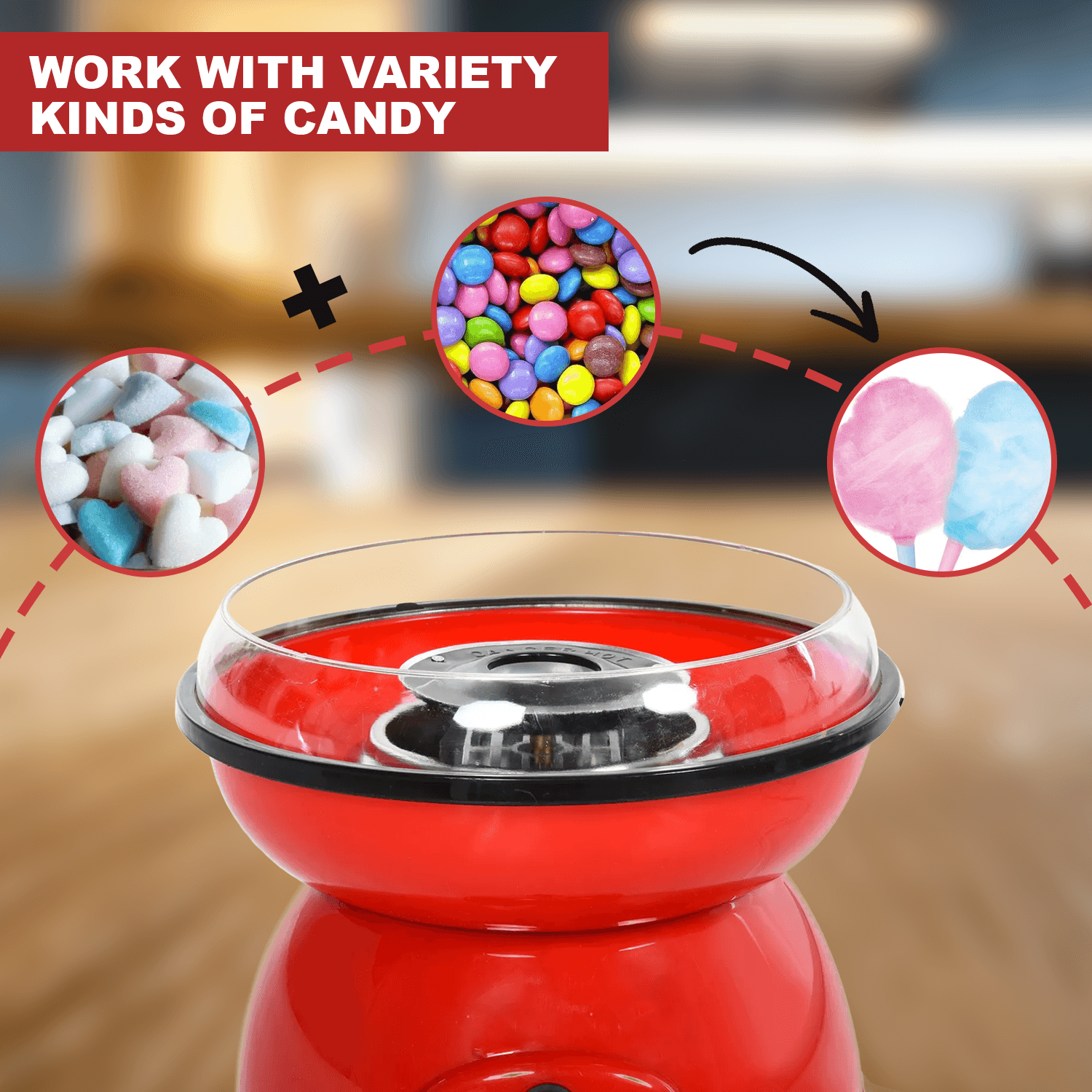 Cotton Candy Floss Machine - 450w Electric Candyfloss Machine Non-stick Cotton Sugar Candy Floss Maker DIY Home - Tophatter Daily Deals