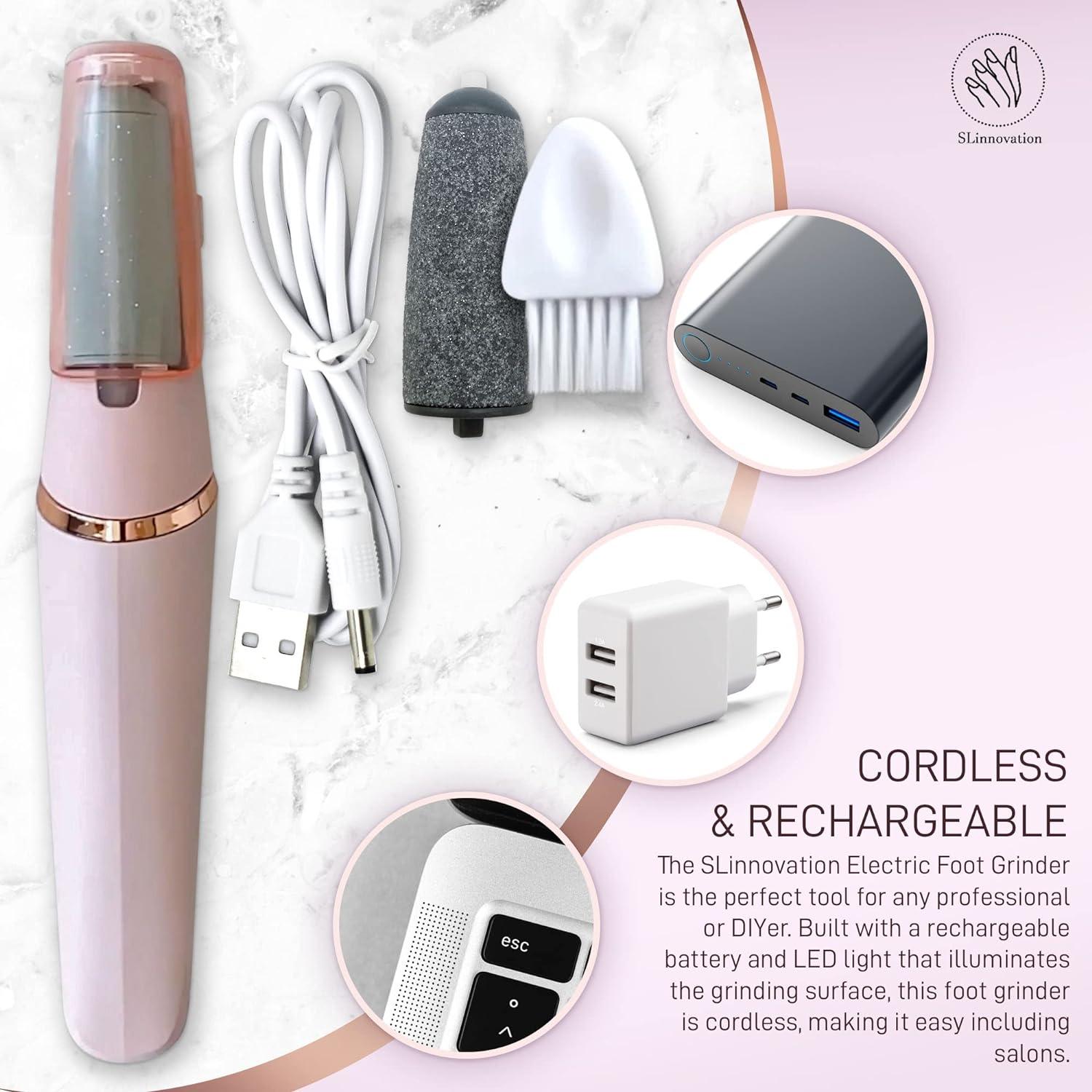 Electric Filer for Feet - Rechargeable Electric Foot Grinder File Pedicure Machine Tool Dead Skin Remover Health & Beauty - Tophatter Daily Deals