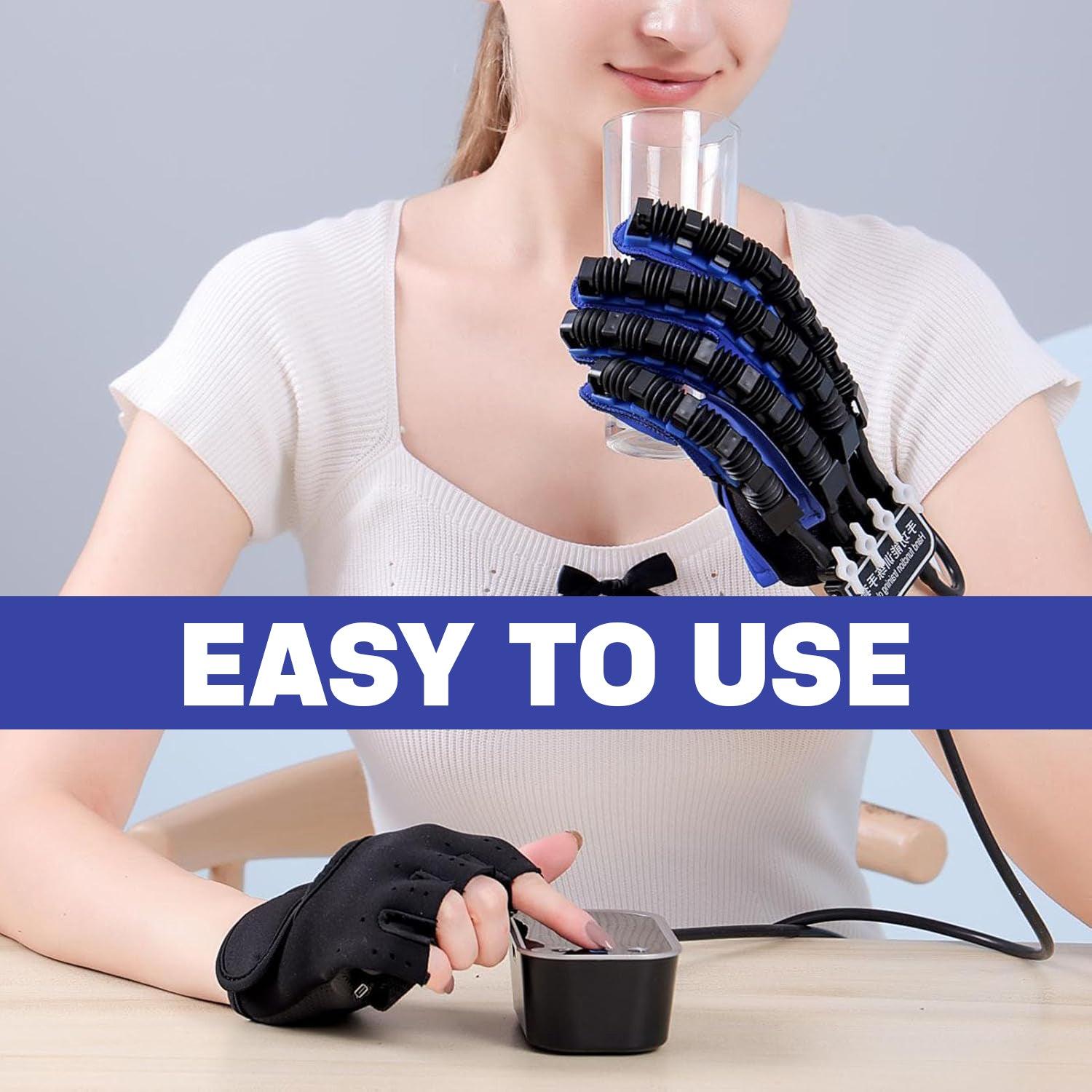 Rehabilitation Robot Gloves - Electric Hand Exerciser Hemiplegia Finger Rehabilitation Trainer Robot Glove Exercise & Fitness - Tophatter Daily Deals