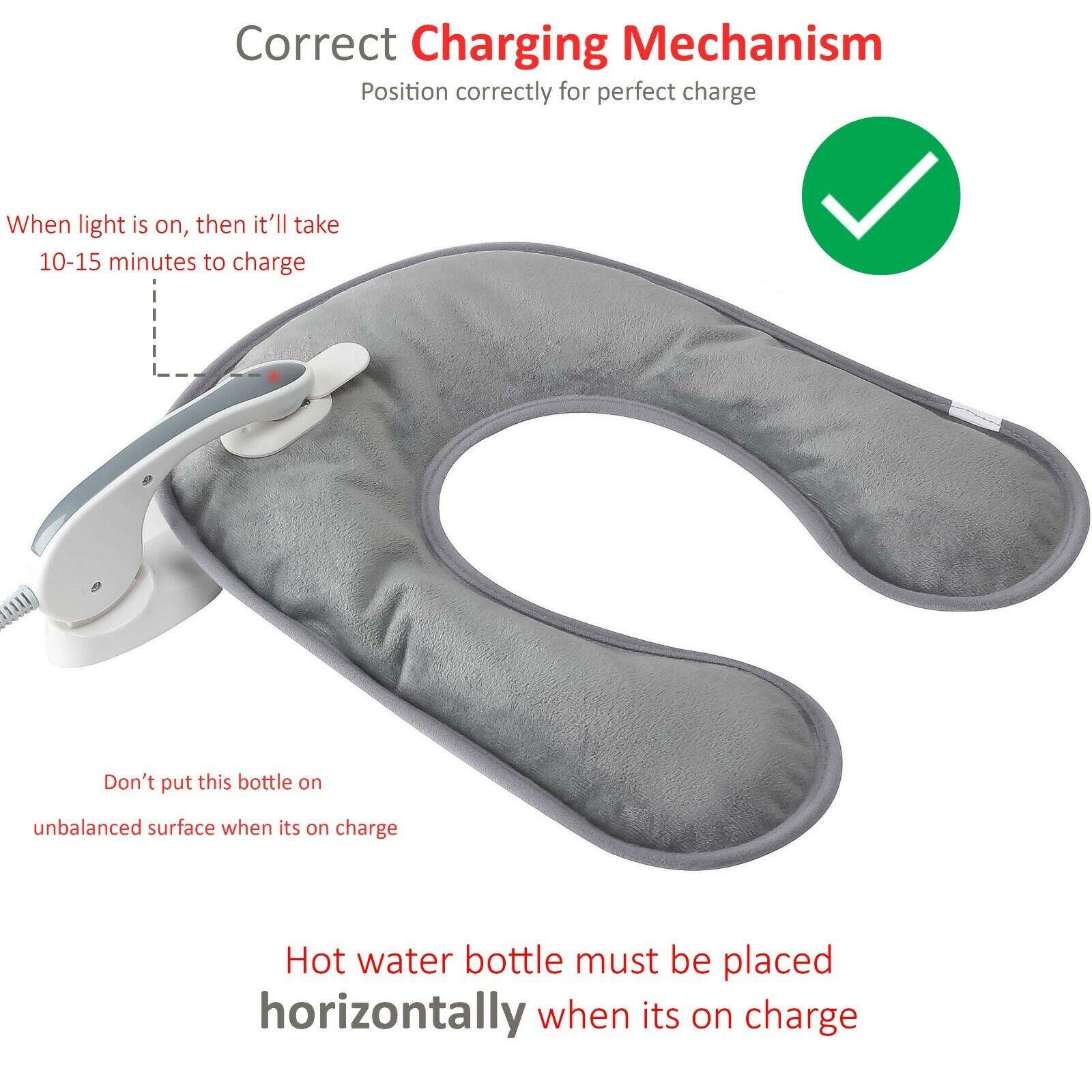 Electric Hot Water Bottle - Rechargeable Neck Shoulder Warmer Massaging Heat Pad Apparel & Accessories - Tophatter Daily Deals