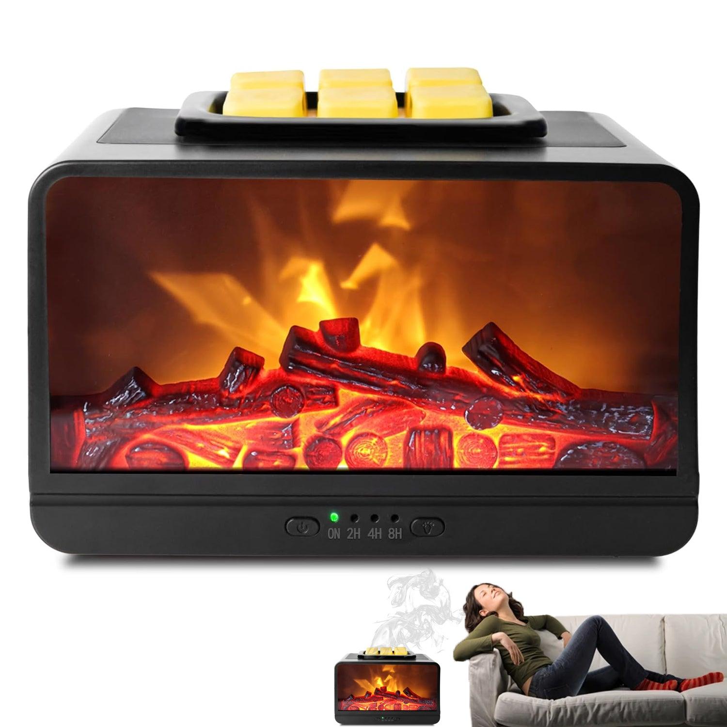 Electric Wax Melt Burner - Flame Fireplace Candle Wax Warmer Wax Melter for Scented Wax with 4 Timer Apparel & Accessories - Tophatter Daily Deals