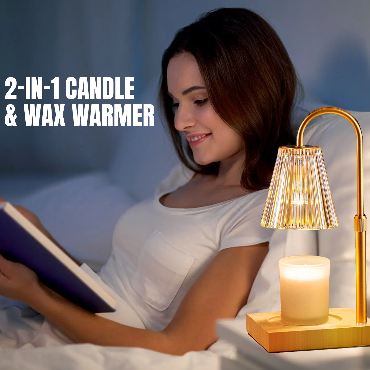 Candle Warmer Lamp – Height Adjustable Dimmable Lamp with Remote & Timer Candle Lamps - Tophatter Daily Deals