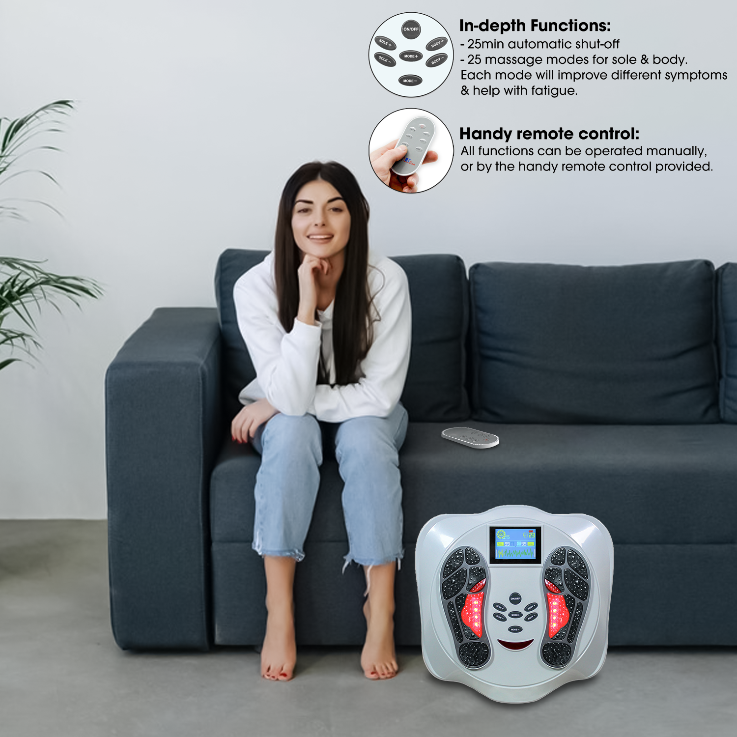Circulation Foot Massager – EMS & TENS Electric Foot Stimulator for Pain Relief & Blood Flow Foot Massagers - Tophatter Daily Deals