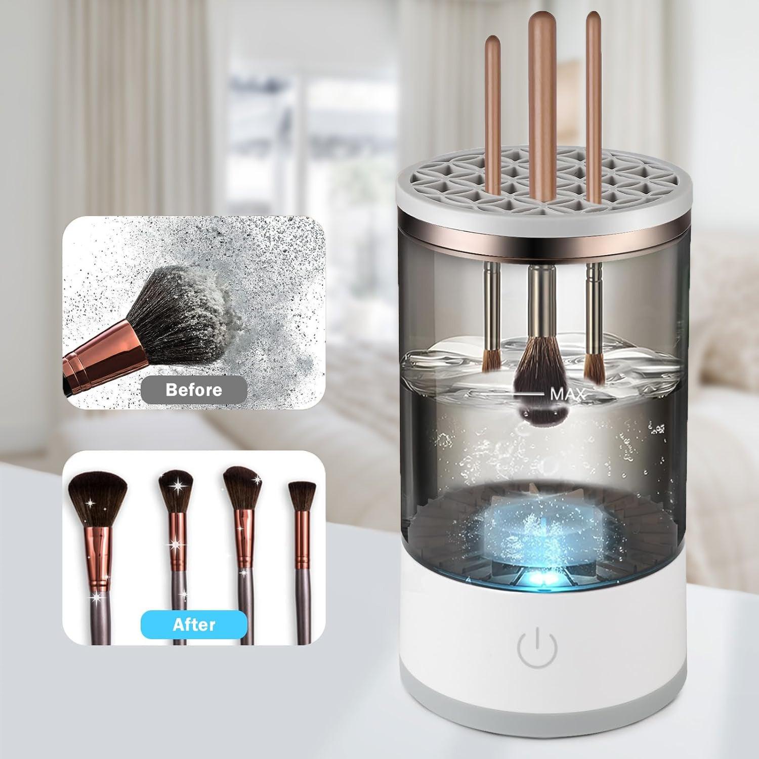 Makeup Brush Cleaner Machine - Automatic Fast Electric Brush Cleaning Holder Dryer Health & Beauty - Tophatter Daily Deals