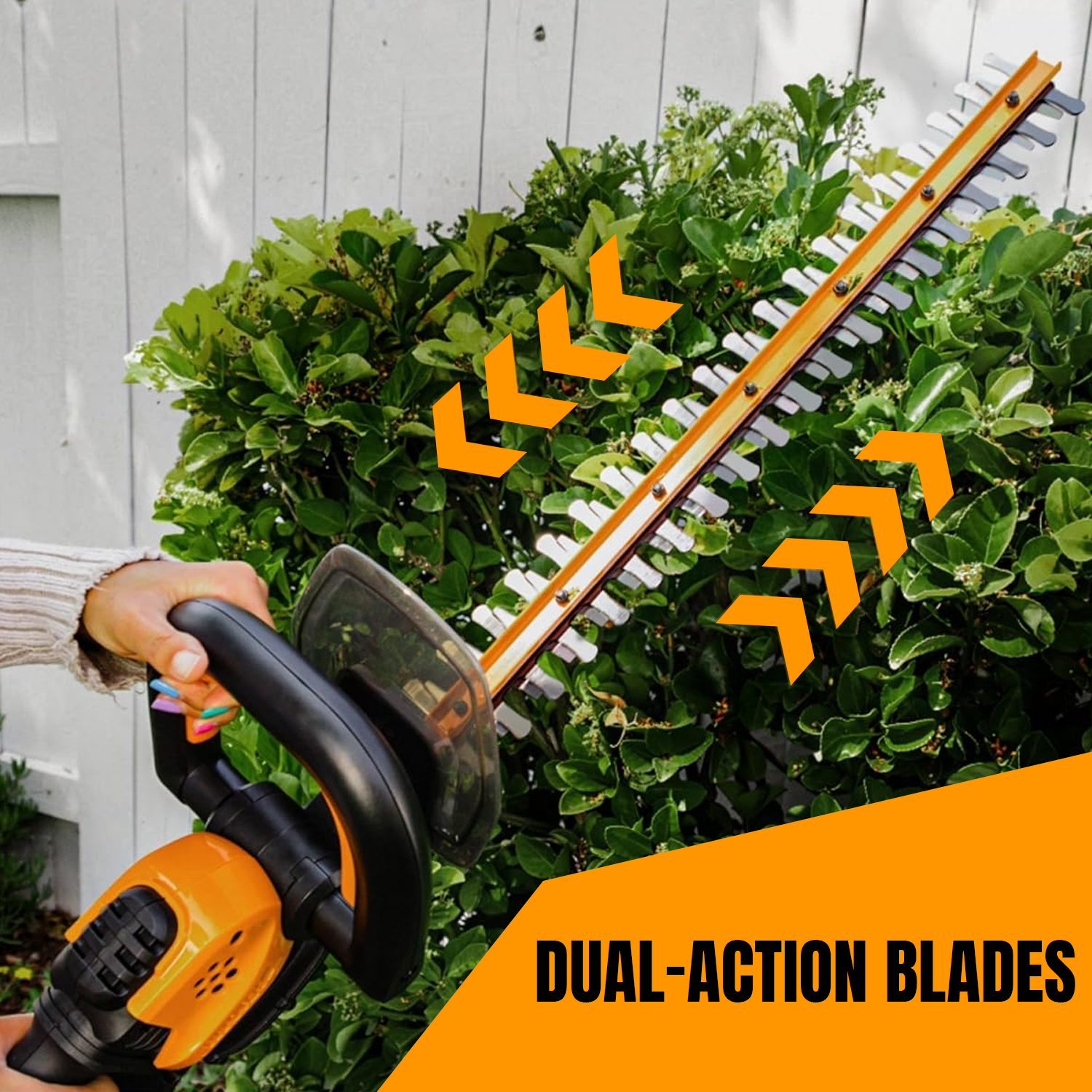 Cordless Hedge Trimmer – 2-in-1 Electric Shrub and Grass Cutter with Rechargeable Battery Accessories - Tophatter Daily Deals