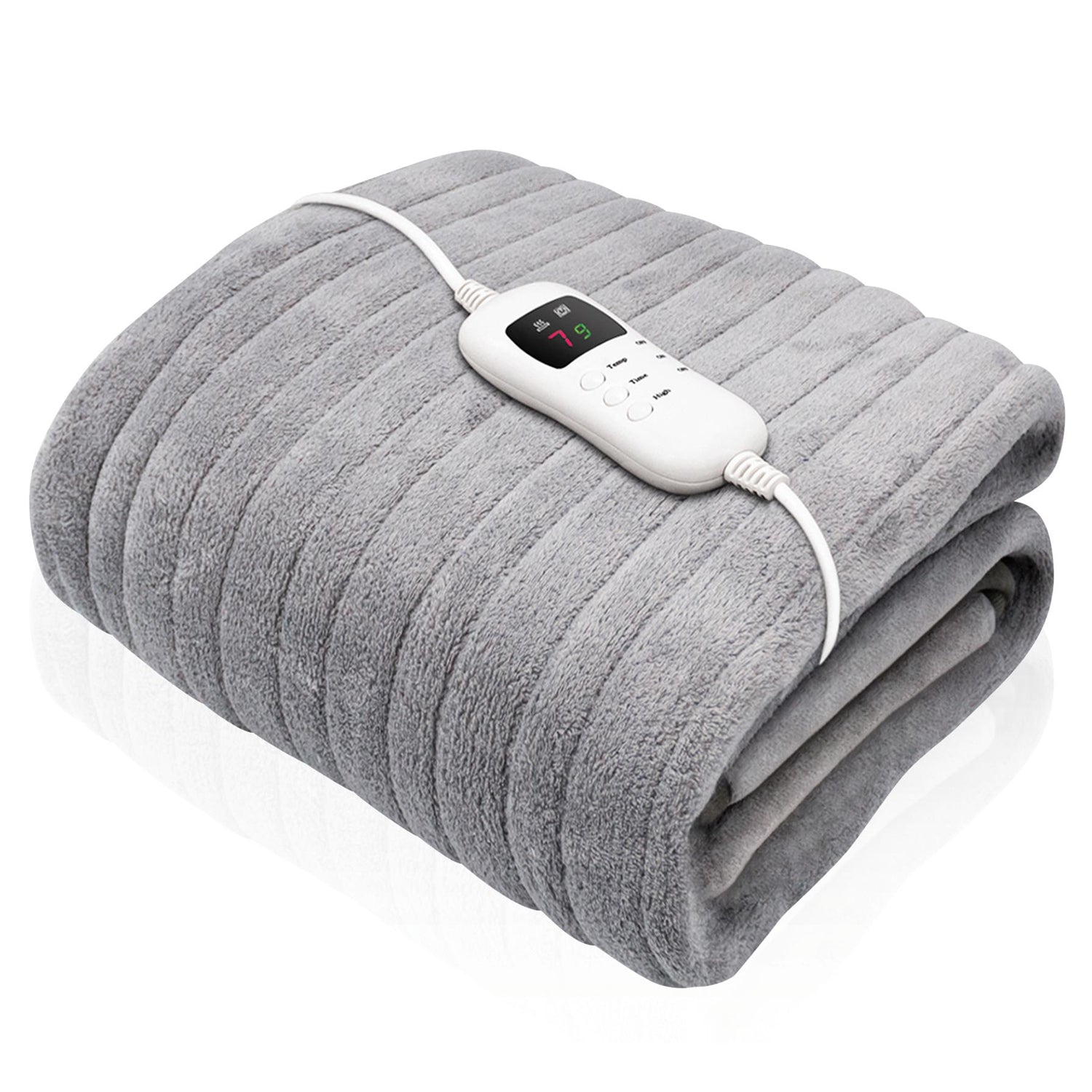 King Size Electric Blankets - 3 Heat Settings Single Double King Size Super Soft Cosy Fleece Blanket Grey - 160 x 120 cm Blankets - Tophatter Daily Deals