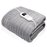 King Size Electric Blankets - 3 Heat Settings Single Double King Size Super Soft Cosy Fleece Blanket Grey - 160 x 120 cm Blankets - Tophatter Daily Deals