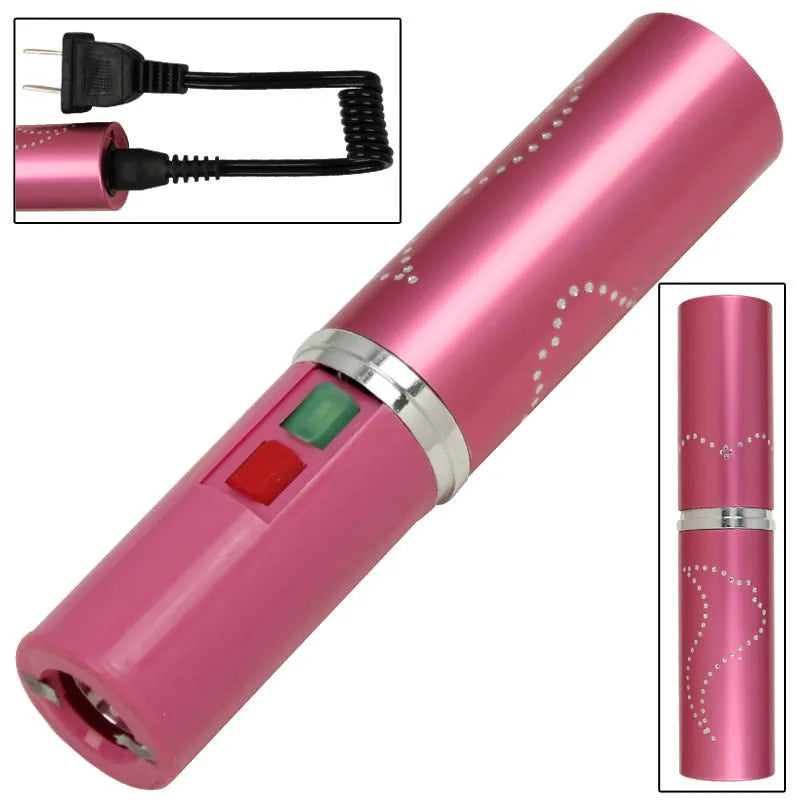 Electrika Lipstick 2.5 Million Volt Stun Gun Pink - 100 Lumen LED Flashlight - Tophatter Daily Deals