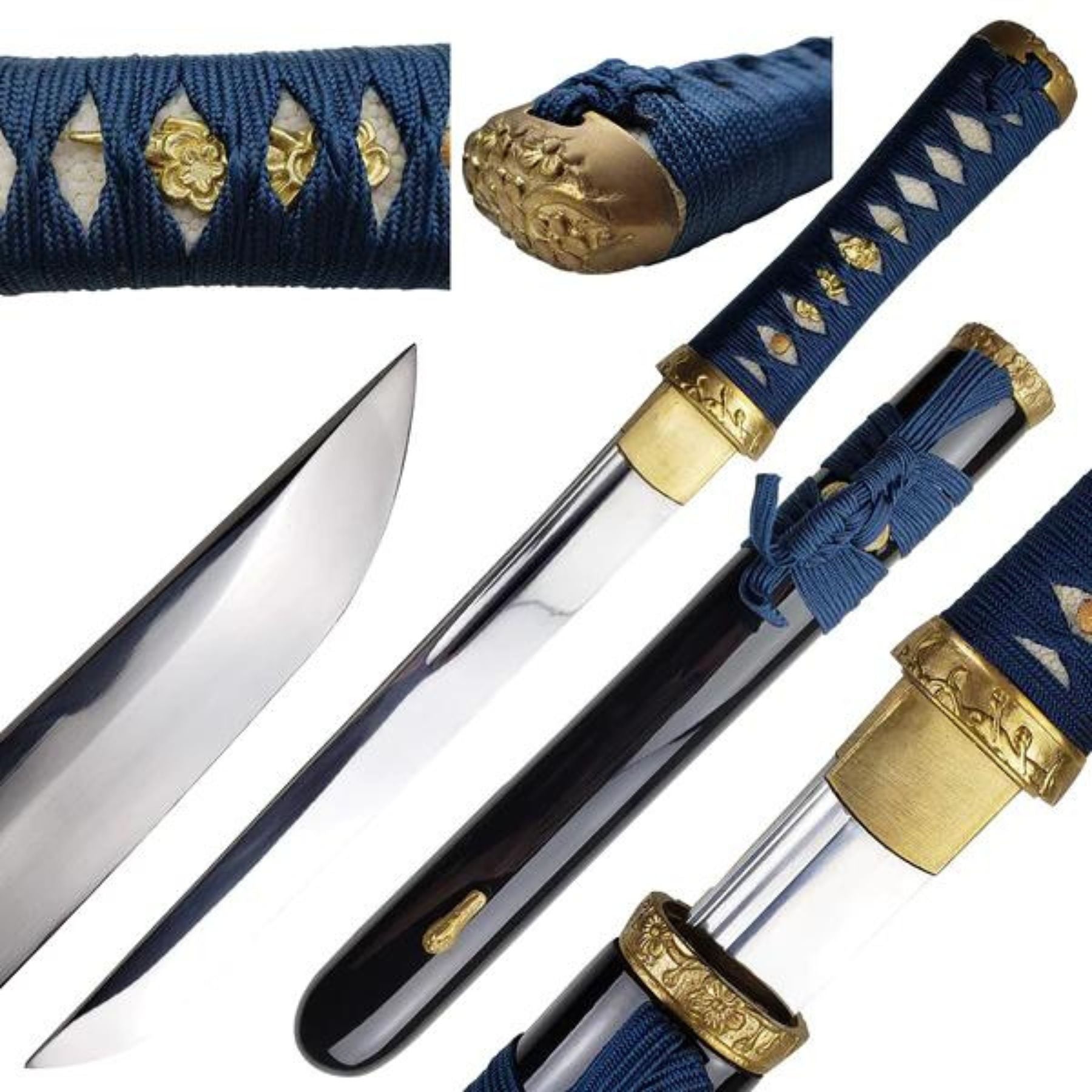 Elegant Japanese Tanto Dagger with Gold Accents Dagger - Tophatter Daily Deals