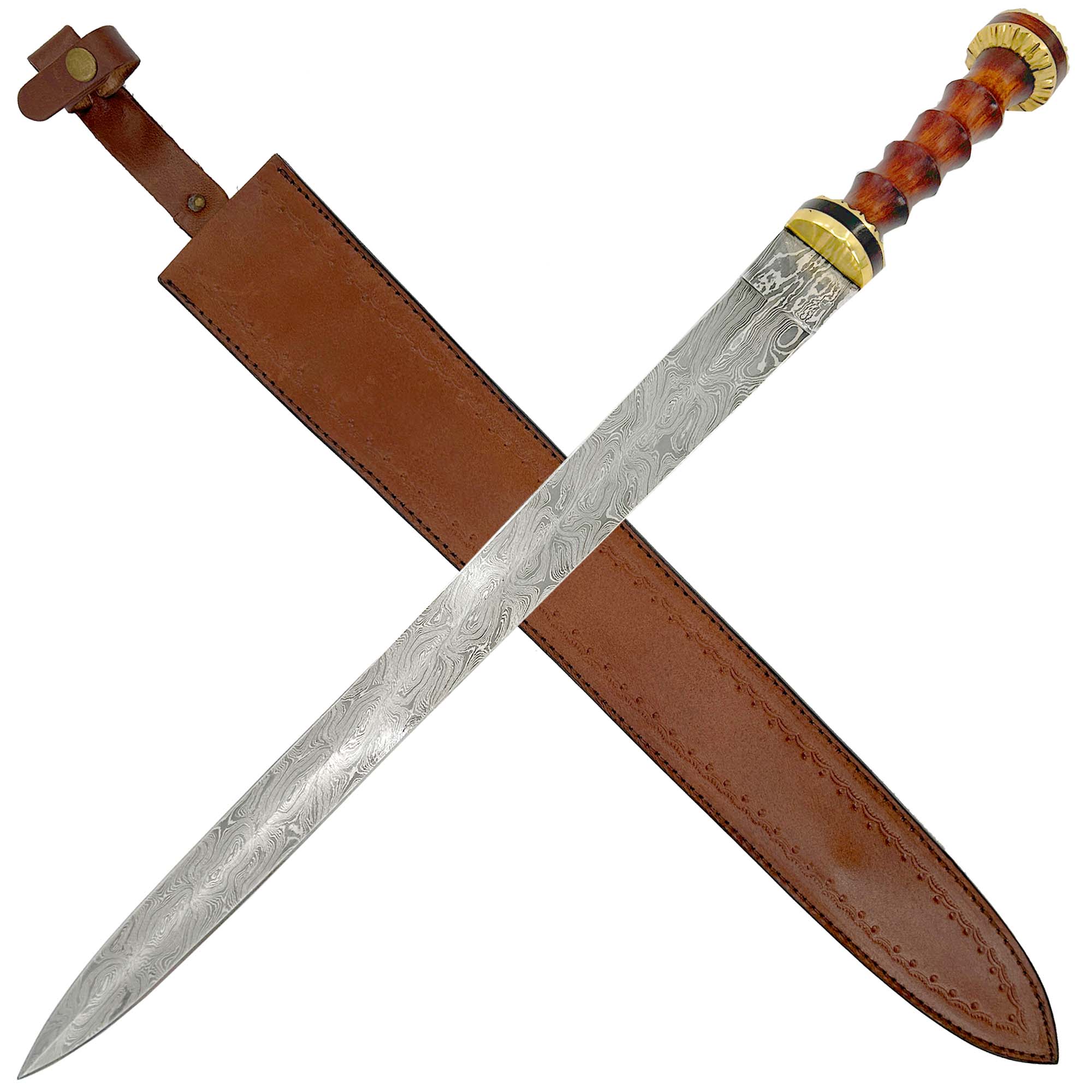Damascus Steel Roman Gladius Sword Swords - Tophatter Daily Deals