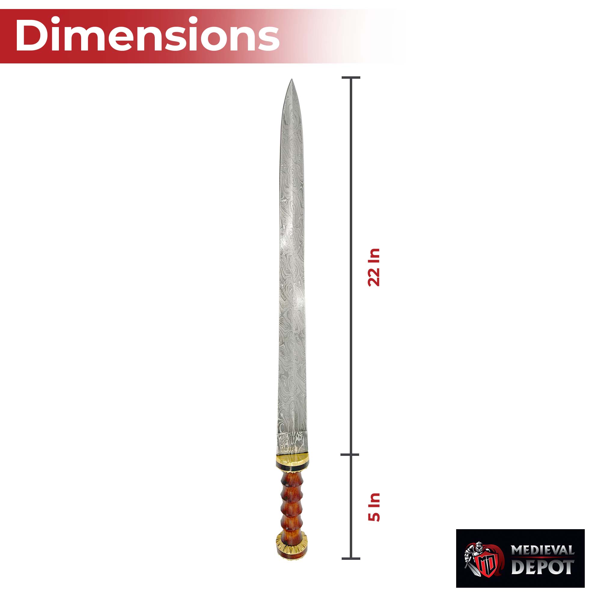 Damascus Steel Roman Gladius Sword Swords - Tophatter Daily Deals