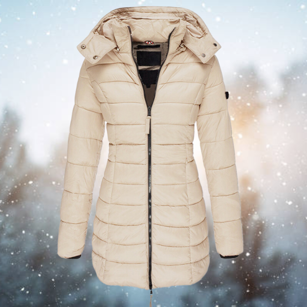 Waterproof Women’s Winter Jacket - Mid-Thigh Insulated Beige - Tophatter Daily Deals