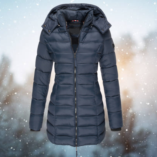 Waterproof Women’s Winter Jacket - Mid-Thigh Insulated Navy blue - Tophatter Daily Deals