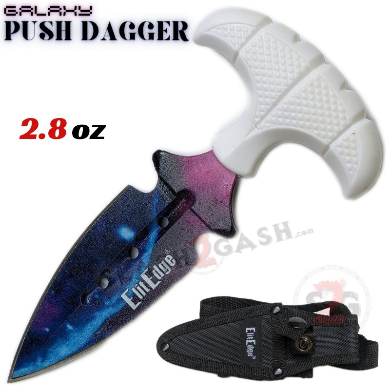 Elite Edge Push Dagger Fixed Blade Knife Double Edge w/ Sheath - Galaxy Galaxy Knife-Fixed - Tophatter Daily Deals