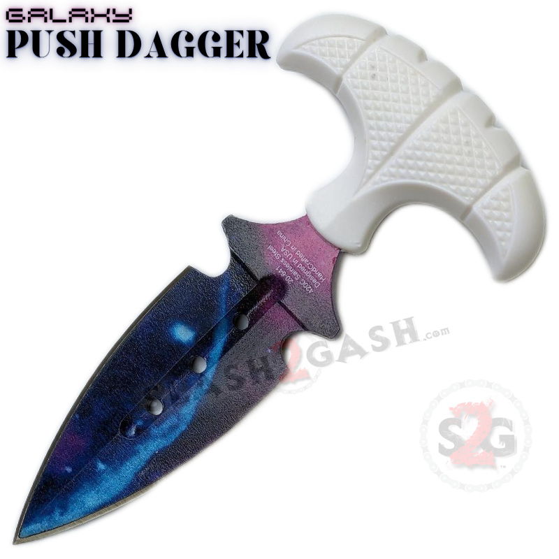 Elite Edge Push Dagger Fixed Blade Knife Double Edge w/ Sheath - Galaxy Knife-Fixed - Tophatter Daily Deals