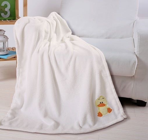 Baby & Toddler Blankets Embroidery Duck Cream Bedding - Tophatter Daily Deals