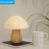 Enchanted Forest Mushroom Night Light Warm Light + Wood Color Lighting - Tophatter Daily Deals
