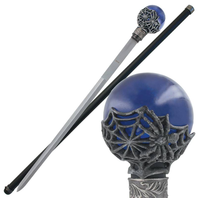 Enchanted Blue Orbweaver Magical Divine Walking Cane Sword - Tophatter's Army Products & Self Defense Collectible Weapons - Tophatter Daily Deals