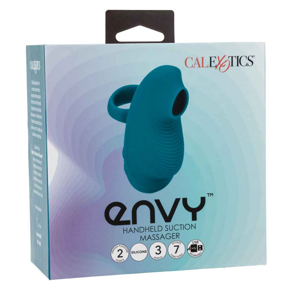 Envy™ Handheld Suction Massager in Teal Blue with 3 Suction Speeds and 7 Vibration Functions > Vibrators > Finger Vibrators - Tophatter Daily Deals