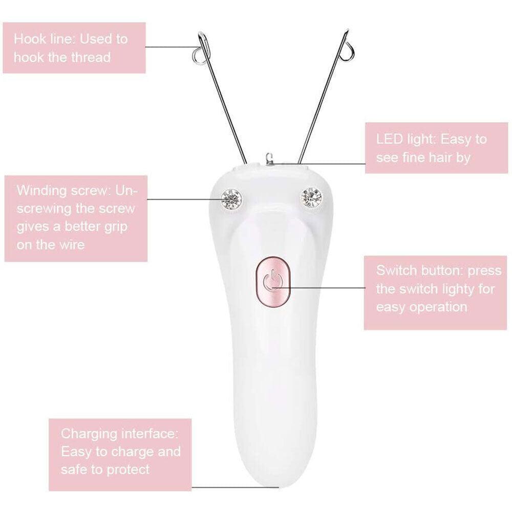Epilator for Facial Hair - Electric Facial Threading Hair Removal Epilators for Women Face Thread Epilator Facial Body Hair Removal Machine Personal Care - Tophatter Daily Deals