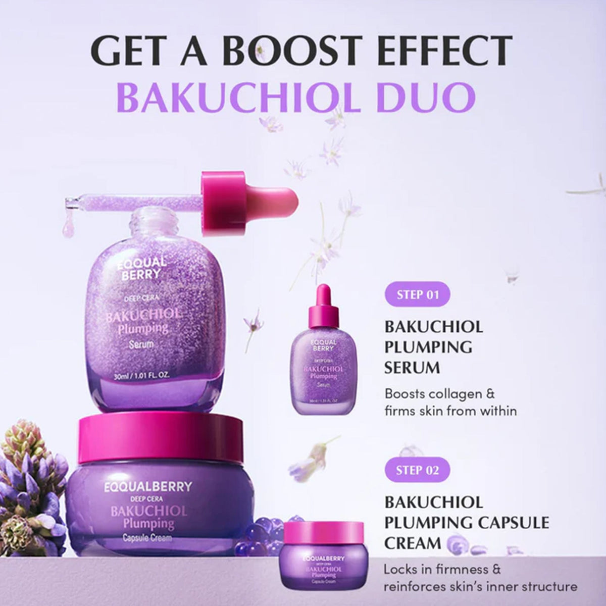 Eqqualberry Deep Cera Bakuchiol Plumping Serum 30ml Pipette Bottle - Tophatter Daily Deals