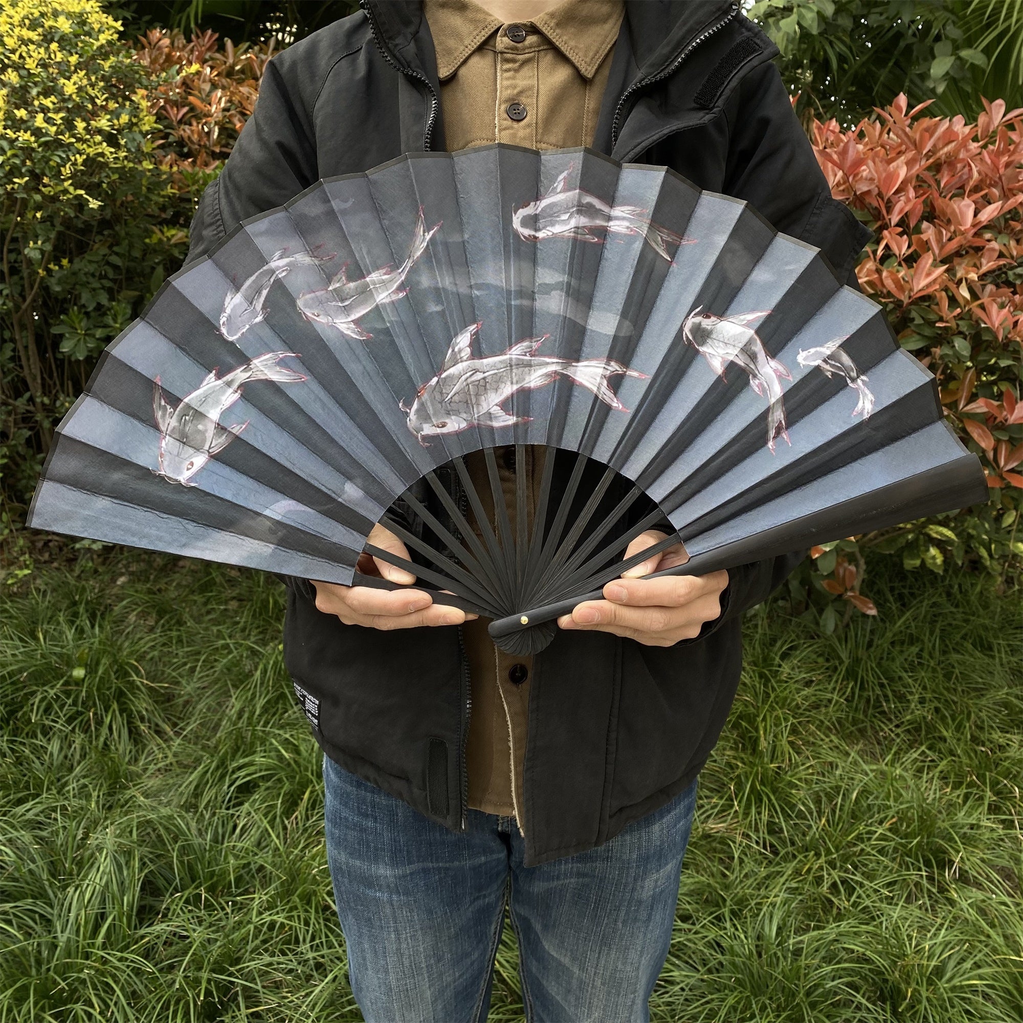 Val Equilibrium Folding Fan Cosplay Prop 2 Options Black - Tophatter Daily Deals