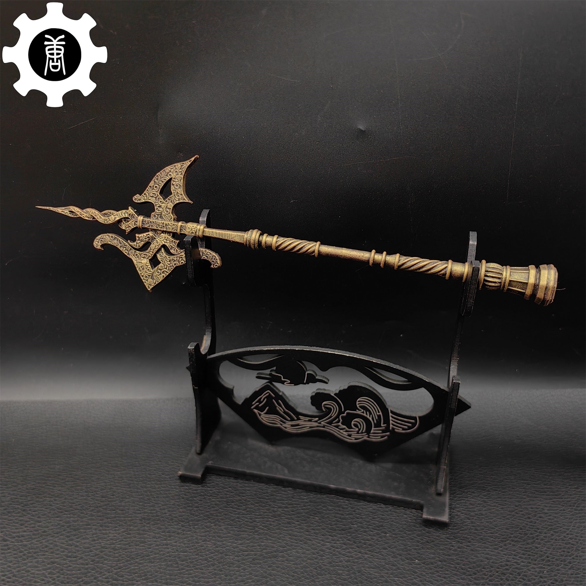 3D Printed 1: 12 Scale Erdtree Greatshield Golden Halberd Halberd & Stand - Tophatter Daily Deals
