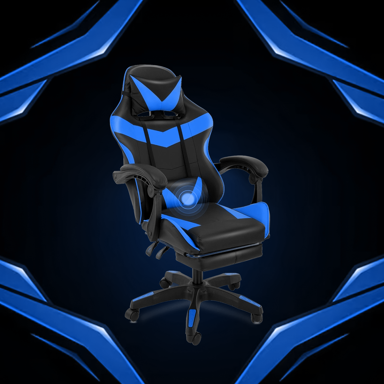 Computer Gaming Office Chair – Executive Style Gamer Chair with Wheels for Home & Office Blue Office Chairs - Tophatter Daily Deals