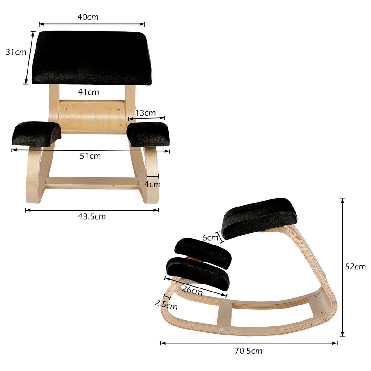 Ergonomic Kneel Chair - Ergonomic Kneeling Chair Rocking Posture Stool Balancing Home Office Desk Chair Exercise & Fitness - Tophatter Daily Deals
