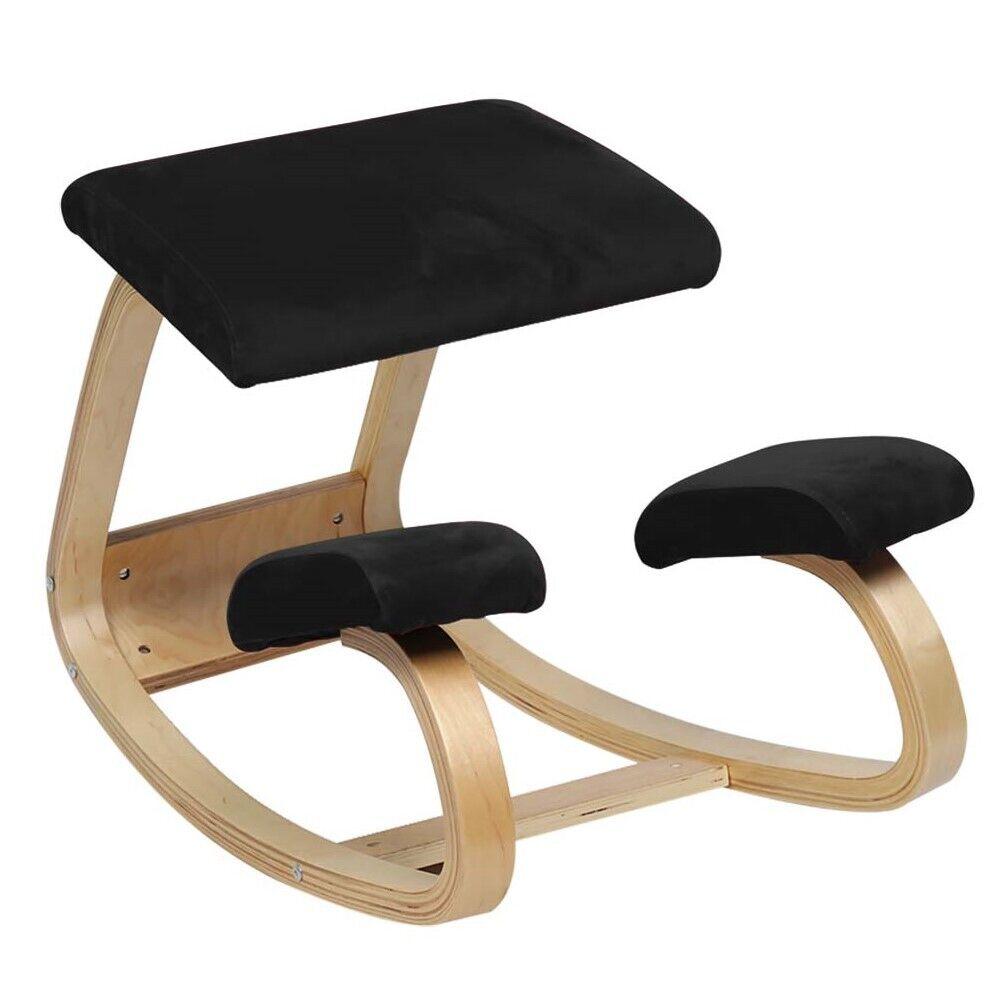 Ergonomic Kneel Chair - Ergonomic Kneeling Chair Rocking Posture Stool Balancing Home Office Desk Chair Black Exercise & Fitness - Tophatter Daily Deals